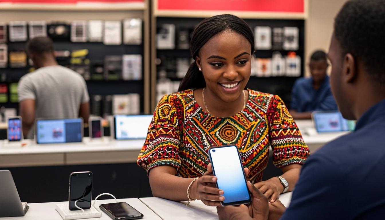 Salesperson Attending Customers